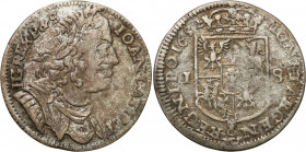 John II Casimir 
POLSKA/ POLAND/ POLEN/ LITHUANIA/ LITAUEN

Jan ll Kazimierz. Ort (18 groszy - groschen) 1652, Wschowa - Pretty 

Aw.: Popiersie ...