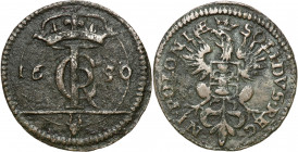 John II Casimir 
POLSKA/ POLAND/ POLEN/ LITHUANIA/ LITAUEN

Jan ll Kazimierz. Szelag (Schilling) 1650,Wschowa - RARITY R4 

Aw.: Monogram królews...