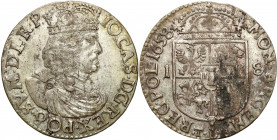 John II Casimir 
POLSKA/ POLAND/ POLEN/ LITHUANIA/ LITAUEN

Jan ll Kazimierz. Ort (18 groszy - groschen) 1658 TLB, Krakow (Cracow) 

Aw.: Popiers...