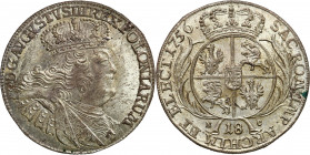 Augustus III the Sas 
POLSKA / POLAND / POLEN / SACHSEN / FRIEDRICH AUGUST II

August III Sas. Ort (18 groszy - groschen) 1756, Leipzig BEAUTIFUL ...