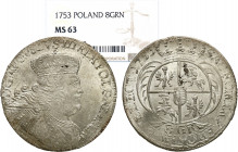 Augustus III the Sas 
POLSKA / POLAND / POLEN / SACHSEN / FRIEDRICH AUGUST II

August III Sas. 2 zlote (8 groszy - groschen) 1753 - destrukt AMAZIN...