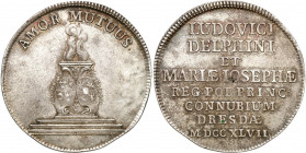 Augustus III the Sas 
POLSKA / POLAND / POLEN / SACHSEN / FRIEDRICH AUGUST II

August III Sas. Gulden (2/3 Taler (Thaler)) 1747, Dresden Ślub księż...