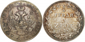 Poland XIX century / Russia 
POLSKA / POLAND / POLEN / RUSSIA / RUSSLAND / РОССИЯ

Polska XIX w. /Rosja. Nicholas I. 3/4 Rubel (Rouble) = 5 zloty 1...