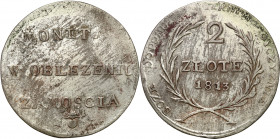 Coins of Zamosc
POLSKA / POLAND / POLEN / RUSSIA / RUSSLAND / РОССИЯ

Zamość. 2 zlote 1813, Oblężenie - variety z dużą bombą VERY VERY NICE 

Aw....