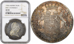 World coins 
WORLD COINS

Austria. Franciszek II. Taler (thaler) 1792, Vienna NGC AU58 - BEAUTIFUL RARE 

Aw.: Popiersie cesarza w prawo, poniżej...