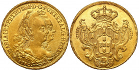 World coins 
WORLD COINS

Brazil. Maria I i Peter III. Peça (6400 Reis) 1780, Rio de Janeiro 



Details: 14,3 g Au 917 32 mm
Condition: 1- (U...