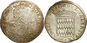 World coins 
WORLD COINS

France. Monaco. Honoré II (1604-1662). Ecu 1651 - RARE 

Aw.: Popiersie z odkrytą głową w prawo, z dużym płaskim kołnie...