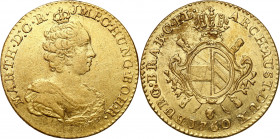 World coins 
WORLD COINS

Netherlands. Maria Teresa (1740-1780). 2 Souverainsd'or 1760, Bruksela 

Aw.: Popiersie Marii Teresy w prawo. W otoku: ...