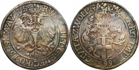 World coins 
WORLD COINS

Netherlands. Zwolle. Rudol II Taler (thaler) 1599 

Aw.: Dwugłowy Orzeł z jabłkiem panowania na piersi, legenda otokowa...