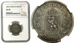 World coins 
WORLD COINS

Norway. Oscar II (1872-1905). Korona 1889, Kongsberg NGC AU58 

Rzadki rocznik korony norweskiej. Menniczej świeżości e...