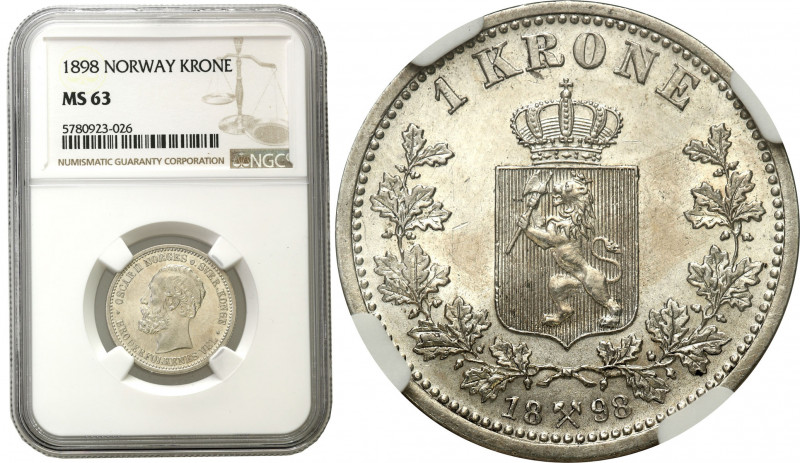 World coins 
WORLD COINS

Norway. Oscar II (1872-1905). Korona 1898, Kongsber...