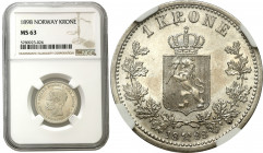 World coins 
WORLD COINS

Norway. Oscar II (1872-1905). Korona 1898, Kongsberg NGC MS63 (2 MAX) - RARE 

Bardzo rzadka pozycja w tak wyszukanym s...