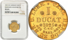 World coins 
WORLD COINS

Germany. Braunschweig-Wolfenbüttel. Karol II (1815-1830). Ducat (Dukaten) 1825 CvC - mintage 530 pieces NGC MS64+ (MAX) ...