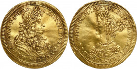 World coins 
WORLD COINS

Germany. Augsburg. Leopold I (1657-1705), Ducat (Dukaten) 1689 

Aw.: Opancerzone popiersie Leopolda I w prawo, w wieńc...