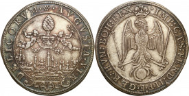 World coins 
WORLD COINS

Germany. Ferdynand II. Augsburg. Taler (thaler) 1626 

Aw.: Panorama miasta, nad nią herb Augsburga. W otoku: AVGVSTA V...