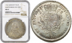 World coins 
WORLD COINS

Germany. Württemberg. Karl Eugen (1744-1793). Konventionstaler 1762 Stuttgart NGC MS61 (MAX) 

Najwyższa nota gradingow...