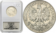 Poland II Republic - Circulation coins
POLSKA / POLAND / POLEN / POLOGNE / POLSKO

II. RP. 5 zloty 1932 głowa kobiety with mint mark GCN MS63 - RAR...