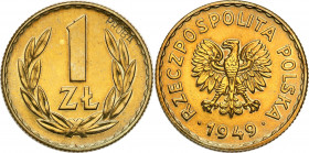 PROBE coins Poland after 1945
POLSKA / POLAND / POLEN / PATTERN / PROBE / PROBAIII RP. PROBE / SPECIMEN

PROBE brass 1 zloty 1949 mintage only 100 ...