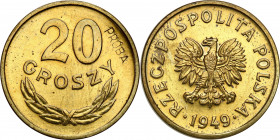 PROBE coins Poland after 1945
POLSKA / POLAND / POLEN / PATTERN / PROBE / PROBAIII RP. PROBE / SPECIMEN

PROBE brass 20 groszy - groschen 1949 mint...