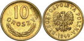 PROBE coins Poland after 1945
POLSKA / POLAND / POLEN / PATTERN / PROBE / PROBAIII RP. PROBE / SPECIMEN

PROBE brass 10 groszy - groschen 1949 mint...