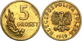 PROBE coins Poland after 1945
POLSKA / POLAND / POLEN / PATTERN / PROBE / PROBAIII RP. PROBE / SPECIMEN

PROBE brass 5 groszy - groschen 1949 minta...