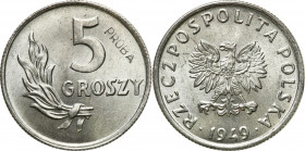 PROBE coins Poland after 1945
POLSKA / POLAND / POLEN / PATTERN / PROBE / PROBAIII RP. PROBE / SPECIMEN

PROBE aluminium 5 groszy - groschen 1949 M...