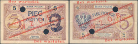 Banknotes
POLSKA / POLAND / POLEN / PAPER MONEY / BANKNOTE

5 zloty 1919 seria 13.A. - RARITY R6 

Seria 15. A, numeracja 021, 756. Dodatkowa num...