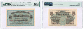 Banknotes
POLSKA / POLAND / POLEN / PAPER MONEY / BANKNOTE

Kowno, 5 mark 1918 C - PMG 64 EPQ 

Wyśmienity egzemplarz w gradingu PMG 64 z dopiski...