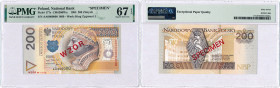 Banknotes
POLSKA / POLAND / POLEN / PAPER MONEY / BANKNOTE

III RP. PROBE SPECIMEN 200 zloty 1994 seria AA, PMG 67 EPQ (2 MAX) - RARITY R5 

Seri...