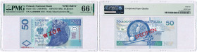 Banknotes
POLSKA / POLAND / POLEN / PAPER MONEY / BANKNOTE

III RP. PROBE SPECIMEN 50 zloty 1994 seria AA PMG 66 EPQ (2 MAX) - RARITY R4 

Seria ...