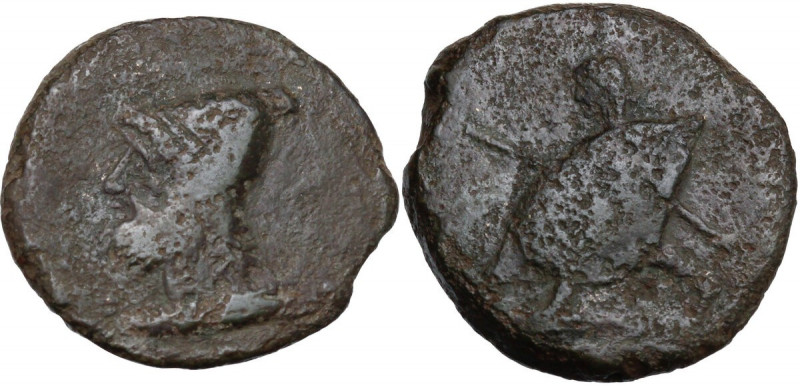 Greek Italy. North-eastern Italy, Ariminum. AE Obol or Quartuncia, 268-240 BC. O...