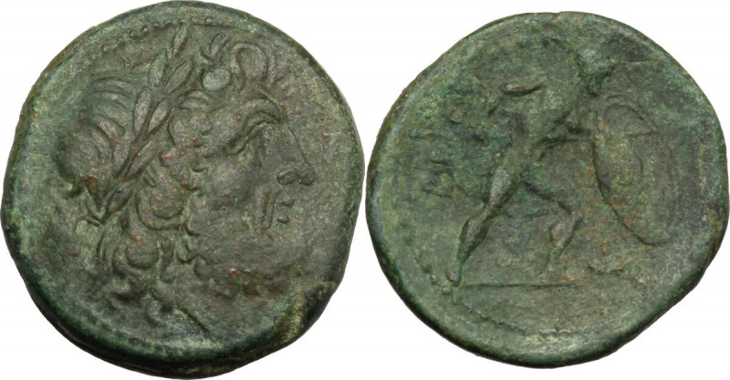 Greek Italy. Bruttium, The Brettii. AE Reduced uncia, 211-208 BC. Obv. Head of Z...