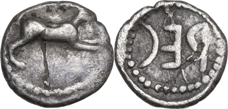 Greek Italy. Bruttium, Rhegion. Anaxilas Tyrant (c. 494/3-462/1 BC). AR Litra. O...
