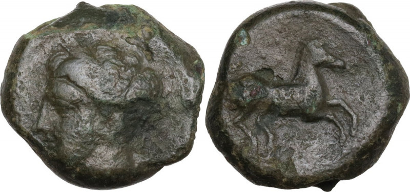 Sicily. Panormos as Ziz. AE 15 mm, 400-350 BC. Obv. Head of Tritolemus left, wea...