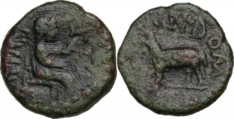 Sicily. Panormos, under Roman rule. Time of Tiberius (14-37). AE 17mm, c. 15-16....