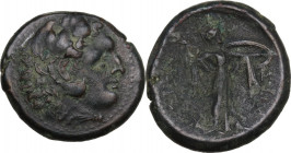 Sicily. Syracuse. Pyrrhos (278-276 BC). AE 25 mm. Obv. Head of Herakles right, wearing lion's skin. Rev. Athena Promachos right. CNS II 182. AE. 11.36...