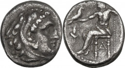 Continental Greece. Kings of Macedon. Alexander III "the Great" (336-323 BC). AR Drachm, struck under Menander or Kleitos, 322-318 BC, Sardes mint. Ob...