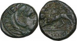 Continental Greece. Kings of Macedon. Kassander (316-297 BC). AE 16mm, uncertain Macedonian mint. Obv. Head of Alexander as Hercules right wearing lio...