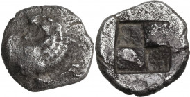 Continental Greece. Thracian Chersonesos, Kardia. AR Diobol, 515-493 BC. Obv. Forepart of lion right, head turned back. Rev. Incuse square with altern...