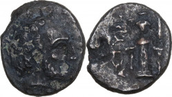 Greek Asia. Mysia, Astyra. Tissaphernes, Satrap of Mysia (400-395 BC). AE 12 mm. Obv. Head right. Rev. Cult statue of Artemis Astyrene. Klein 253; SNG...