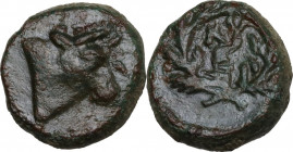 Greek Asia. Mysia, Kyzikos. AE 11 mm, 2nd-1st century BC. Obv. Head of bull right. Rev. Monogram within wreath. SNG Cop. 75-78; Nomisma X, 27. AE. 2.1...