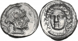 Greek Asia. Cilicia, Tarsos. Datames, satrap of Cilicia and Cappadocia (384-361 BC). AR Stater. Obv. Helmeted head of Ares right. Rev. Head of Arethus...