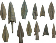 Lot of 12 arrow-heads. Greek and roman world, 3rd century BC-3rd century AD.