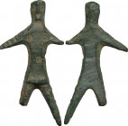 AE "Ombra della sera" figurine. Central Italy, Umbria, 4th-3rd century BC. 37x19 mm. 2.79 g.
