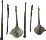 Lot of 3 bronze tools. Roman period, 1st - 3rd century AD.