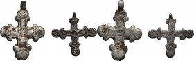 Lot of 2 silver crosses Byzantine period. 25 mm, 19 mm.