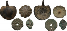 Nice lot of four (4) Bronze items; various periods. AE. Well preserved and interesting.