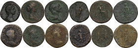 The Roman Empire. Multilpe lot of six (6) unclassified AE Sestertii. AE.
