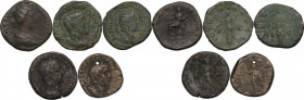 The Roman Empire. Multilpe lot offive (5) unclassified AE Sestertii. AE.