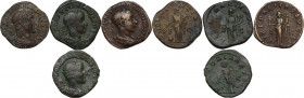 The Roman Empire. Lot of 4 AE Sestertii, including: Gordian III and Maximinus Thrax. Good VF:VF.
